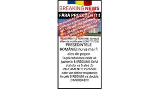 Fact Check: Românii ÎȘI VOR alege președintele și Parlamentul CHIAR DACĂ țara va fi împărțită în regiuni